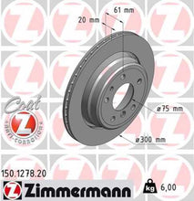 Load image into Gallery viewer, Zimmermann Coated Brake Disc 150.1278.20 fits 1991-1995 BMW 540I / M5