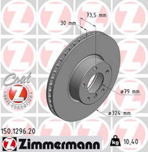Load image into Gallery viewer, Zimmermann Coated Brake Disc 1296 fits 2000-2003 BMW 530I / 540I