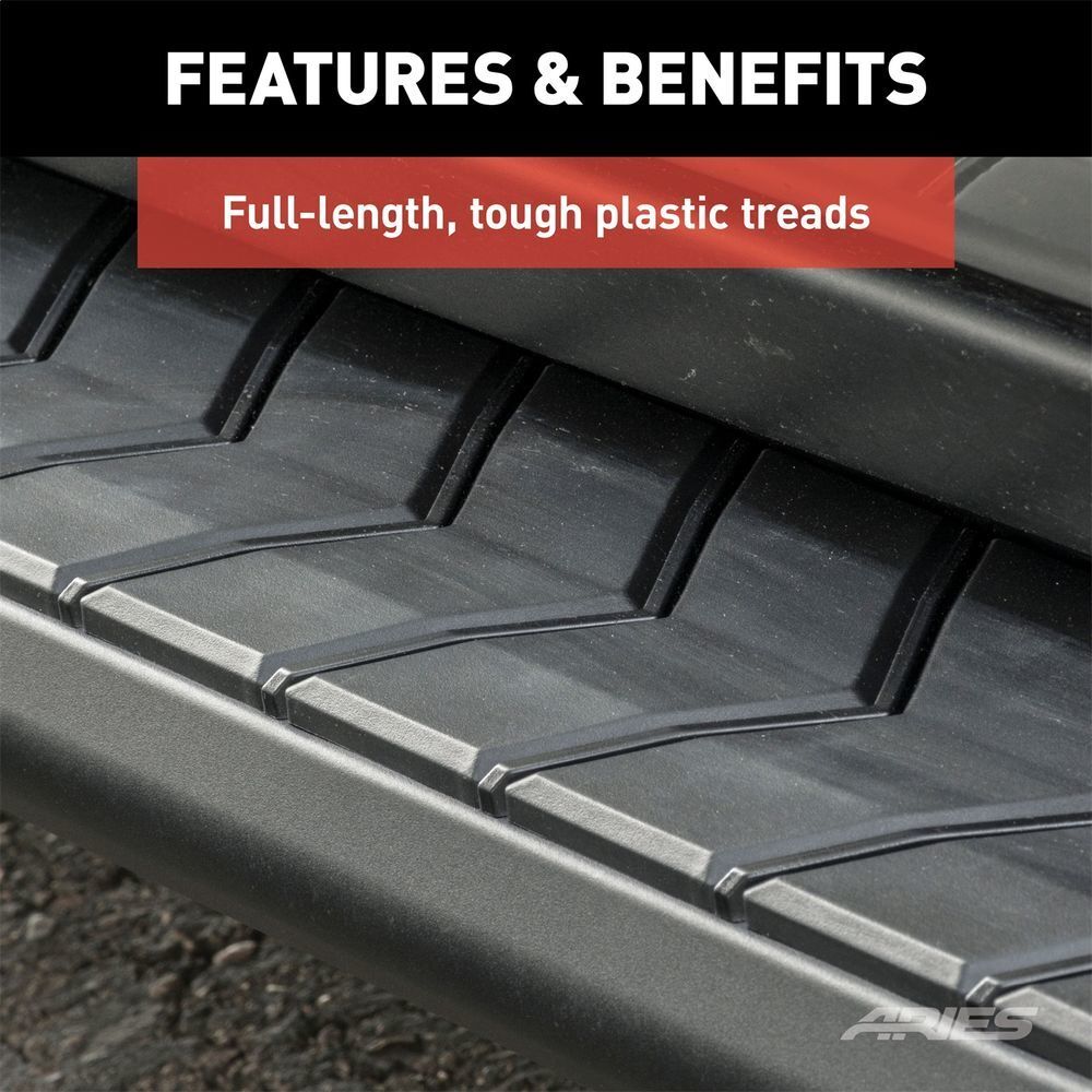 ARIES AeroTread 5" x 76" Black Stainless Running Boards, Select Traverse, Acadia 2061020 fits 2007-2012 GMC Acadia / 2007-2016 GMC Acadia SLE, Acadia SLT / 2009-2016 Chevrolet Traverse LTZ / 2009-2017 Chevrolet Traverse LS, Traverse LT