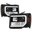 Load image into Gallery viewer, Spyder Auto (Spyder Signature) Projector Headlights - Version 2 - Light Bar DRL LED - Black 5083630 fits 2007-2013 GMC Sierra / 2007-2013 GMC Sierra 2500 HD / 2007-2013 GMC Sierra 3500 HD