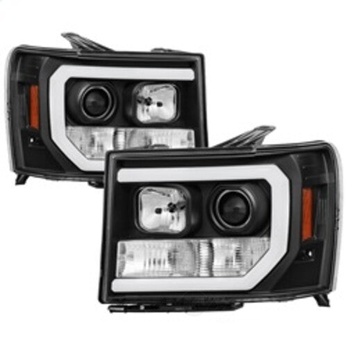 Spyder Auto (Spyder Signature) Projector Headlights - Version 2 - Light Bar DRL LED - Black 5083630 fits 2007-2013 GMC Sierra / 2007-2013 GMC Sierra 2500 Hd / 2007-2013 GMC Sierra 3500 Hd