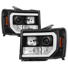 Load image into Gallery viewer, Spyder Auto (Spyder Signature) Projector Headlights - Version 2 - Light Bar DRL LED - Black 5083630 fits 2007-2013 GMC Sierra / 2007-2013 GMC Sierra 2500 Hd / 2007-2013 GMC Sierra 3500 Hd