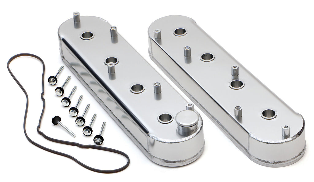 Hamburger's Performance BRUSHED Aluminum Fabricated Valve Covers 1061 fits Chevy LS Engine