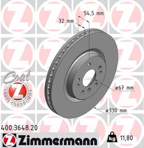 Zimmermann Coated Brake Disc 3648 fits 2007-2009 Mercedes-Benz ML320 / 2006-2011 Mercedes-Benz ML350 / 2010 2011 Mercedes-Benz ML450 / 2006 2007 Mercedes-Benz ML500 / 2007-2009 Mercedes-Benz R320