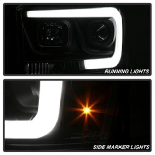 Spyder Auto (Spyder Signature) Projector Headlights - Version 2 - Light Bar DRL - Black 5085306 fits 2006-2008 Dodge Ram 1500 / 2006-2009 Dodge Ram 2500 / 2006-2009 Dodge Ram 3500