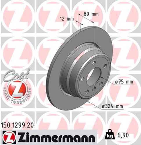 Zimmermann Coated Brake Disc fits 2000-2006 BMW X5