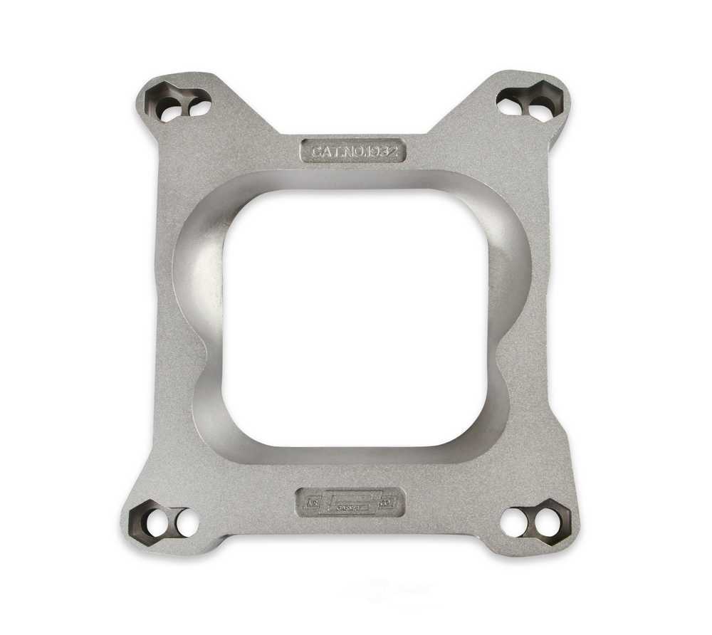 Mr Gasket Adapts 4-barrel Square Flange carburetors to spreadbore intake manifolds. 1932