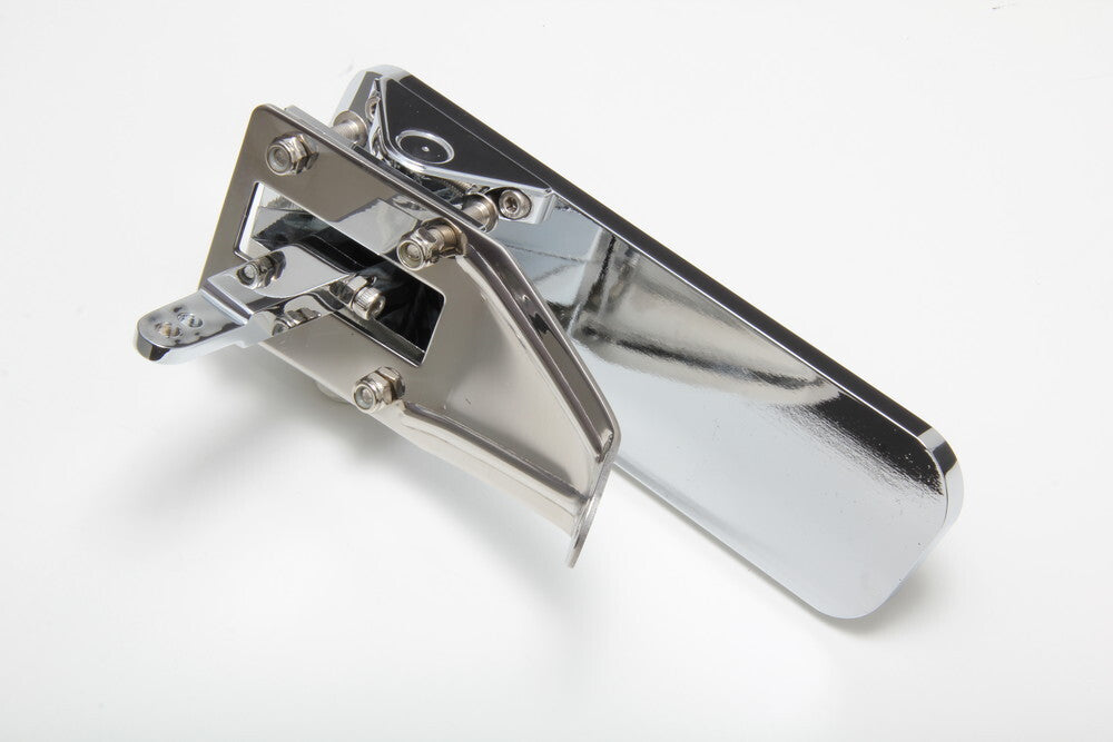 Trans-Dapt Performance Floor Mount Gas Pedal w/ Inserts; 6-1/2 x 2 in.- CHROMED Aluminum and Stainless 9510