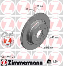 Load image into Gallery viewer, Zimmermann Coated Brake Disc 1293 fits 1995-2002 BMW M3 / 1995-2002 BMW Z3