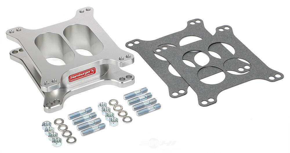 Hamburger's Performance OPEN PLENUM CARBURETOR SPACER- Holley DUAL PLANE; 2 in. Tall- Billet Aluminum 3218