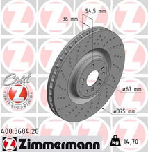 Load image into Gallery viewer, Zimmermann Coated Brake Disc 3684 fits 2013-2016 Mercedes-Benz GL350 / 2013-2016 Mercedes-Benz GL450 / 2013-2016 Mercedes-Benz GL550 / 2016 Mercedes-Benz GLE300D / 2019 Mercedes-Benz GLE400