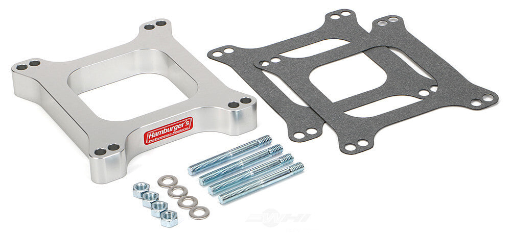 Hamburger's Performance OPEN PLENUM CARBURETOR SPACER- Holley / AFB; 1 in. Tall- Billet Aluminum 3201