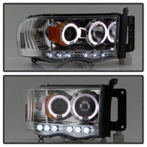 Spyder Auto (Spyder Signature) Projector Headlights - LED Halo - Chrome 5009982 fits 2002-2005 Dodge Ram 1500 / 2003-2005 Dodge Ram 2500 / 2003-2005 Dodge Ram 3500