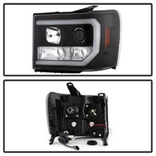 Load image into Gallery viewer, Spyder Auto (Spyder Signature) Projector Headlights - Version 2 - Light Bar DRL LED - Black 5083630 fits 2007-2013 GMC Sierra / 2007-2013 GMC Sierra 2500 Hd / 2007-2013 GMC Sierra 3500 Hd