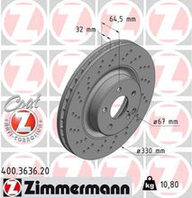 Load image into Gallery viewer, Zimmermann Coated Brake Disc 3636 fits 2006-2009 Mercedes-Benz E350 / 2007-2009 Mercedes-Benz E550 / 2003-2004 Mercedes-Benz SL500