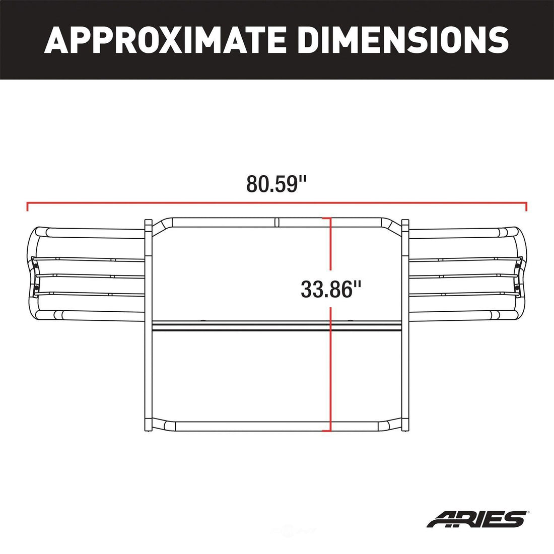 ARIES Black Steel Grille Guard 9046 fits 2005-2015 Nissan Armada, Titan