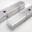 Load image into Gallery viewer, Hamburger's Performance Fab. Aluminum Valve Covers with Fins; w/Holes- POLISHED 1121 fits Ford BB 352-428 V8
