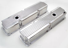 Load image into Gallery viewer, Hamburger's Performance Fab. Aluminum Valve Covers with Fins; w/Holes- POLISHED 1121 fits Ford BB 352-428 V8