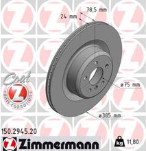 Load image into Gallery viewer, Zimmermann Coated Brake Disc 2945 fits 2010-2019 BMW X5 / X6