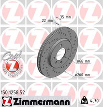 Load image into Gallery viewer, Zimmermann Brake Disc 1258 fits 1991-1992 BMW 318I / 1991 BMW 318IS / 1986-1988 BMW 325 / 1984-1987 BMW 325E / 1986-1987 BMW 325ES / 1987-1993 BMW 325I / 1987-1991 BMW 325IS / 1988-1991 BMW 325IX