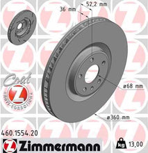 Load image into Gallery viewer, Zimmermann Coated Brake Disc 1554 fits 2015-2018 Porsche Macan