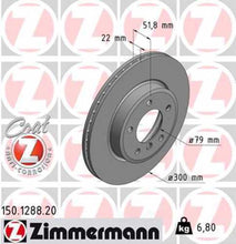 Load image into Gallery viewer, Zimmermann Coated Brake Disc 1288 fits 2000 BMW 323CI / 2000-2006 BMW 323I / 2001-2006 BMW 325CI / 2001-2005 BMW 325I