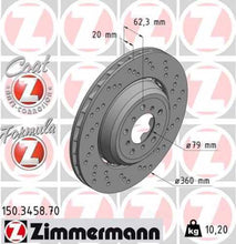 Load image into Gallery viewer, Zimmermann Brake Disc 3458 fits 2008-2013 BMW M3 / 2011 BMW 1 Series M