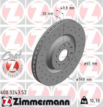 Load image into Gallery viewer, Zimmermann Brake Disc 600.3243.52 fits 2012-2025 Audi / Volkswagen