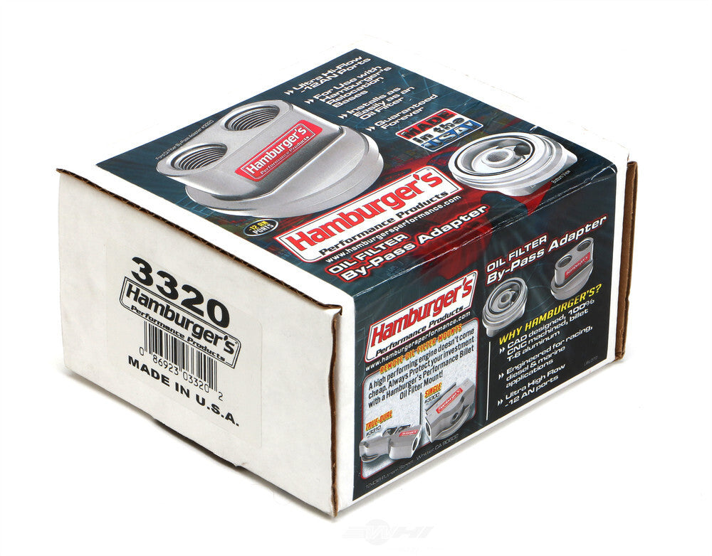 Hamburger's Performance SPIN-ON Bypass; MOPAR; 3/4 in.-16 Threads; -12AN Ports- Billet Aluminum 3320 fits Ford