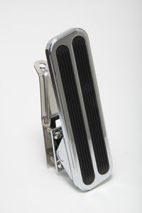 Trans-Dapt Performance Floor Mount Gas Pedal w/ Inserts; 6-1/2 x 2 in.- CHROMED Aluminum and Stainless 9510