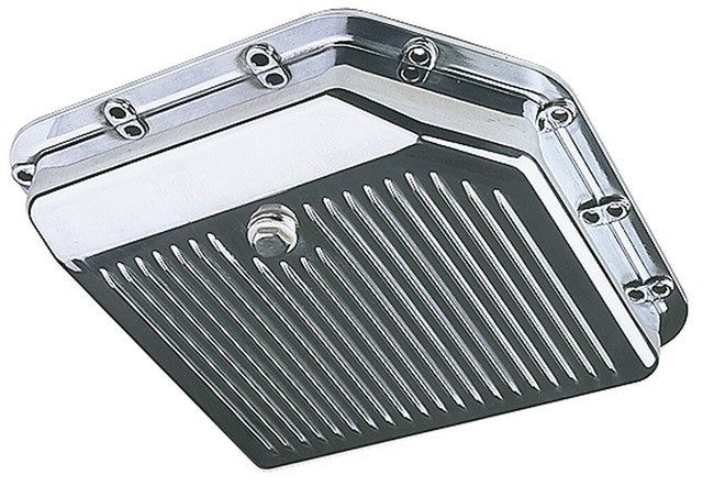 Trans-Dapt Performance TH350 Transmission Pan; Stock Depth; Finned Polished Aluminum 8896
