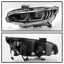 Load image into Gallery viewer, SPYDER Spyder 16-18 Honda Civic 4Dr w/LED Seq Turn Sig Lights Proj Headlight - Black - PRO-YD-HC16-SEQ-BK SPY5086099