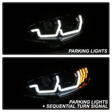 Load image into Gallery viewer, SPYDER Spyder 16-18 Honda Civic 4Dr w/LED Seq Turn Sig Lights Proj Headlight - Black - PRO-YD-HC16-SEQ-BK SPY5086099