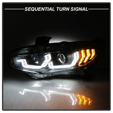 Load image into Gallery viewer, SPYDER Spyder 16-18 Honda Civic 4Dr w/LED Seq Turn Sig Lights Proj Headlight - Black - PRO-YD-HC16-SEQ-BK SPY5086099