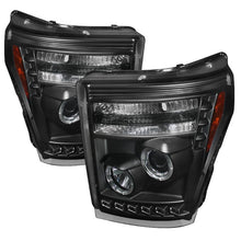 Load image into Gallery viewer, SPYDER Spyder Ford Super Duty 11-15 Projector Headlights LEDHalo DRL Blk High H1 Low 9006 PRO-YD-FS11-HL-BK SPY5070272