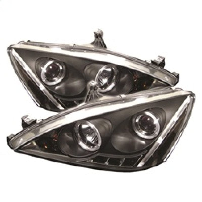 SPYDER Spyder Honda Accord 03-07 Projector Headlights LED Halo Amber Reflctr LED Blk PRO-YD-HA03-AM-BK SPY5010636