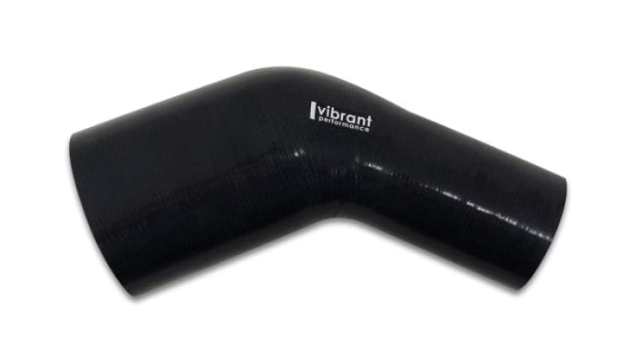 Vibrant Vibrant 2.25in ID x 2.50in ID Gloss Black Silicone 45 Degree Transition Elbow VIB19758