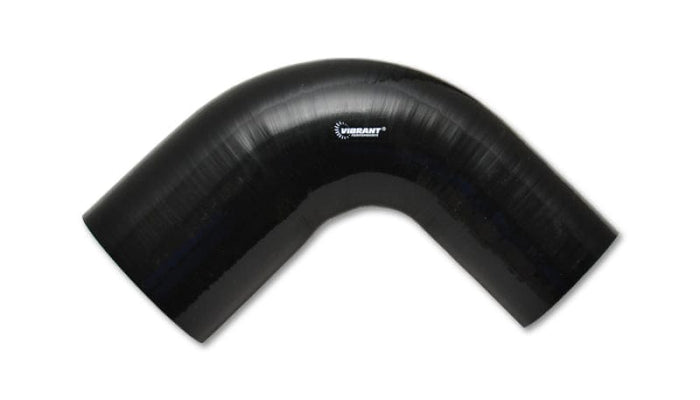 Vibrant Vibrant 3.5in ID x 4in ID x 3.5in Long Gloss Black Silicone 90 Degree Transition Elbow VIB19797