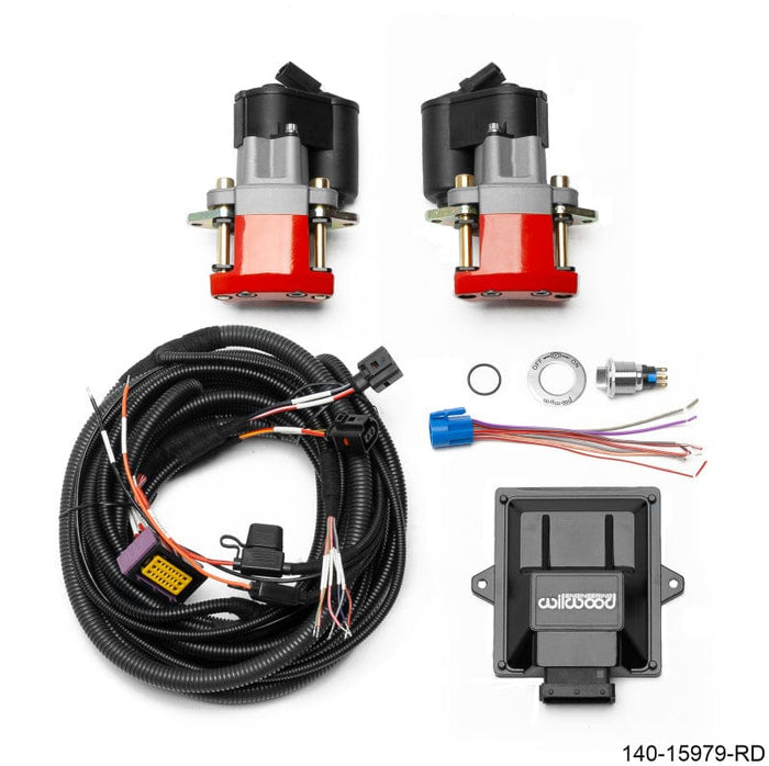 Wilwood Wilwood Electronic Parking Brake Rear Retrofit Brake Kit - Red Powder Coat Caliper WIL140-15979-RD