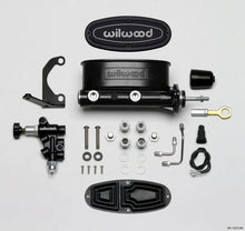 Load image into Gallery viewer, Wilwood Wilwood HV Tandem M/C Kit w L/H Bracket &amp; Prop Valve - 7/8in Bore Black-W/Push. - Early Mustang WIL261-13272-BK