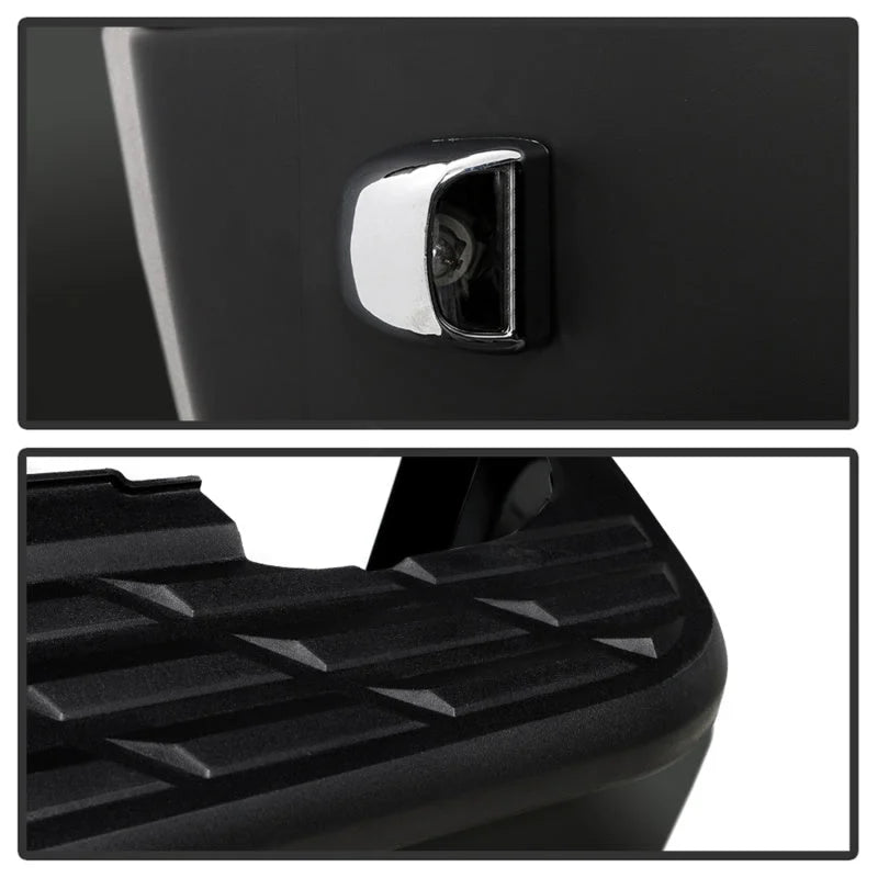 xTune 07-13 Chevy Silverado 1500 w/Parking Sensor OEM Style Steel Rear Bumper - BLK RB-CS07-SET-WS-B - Back View