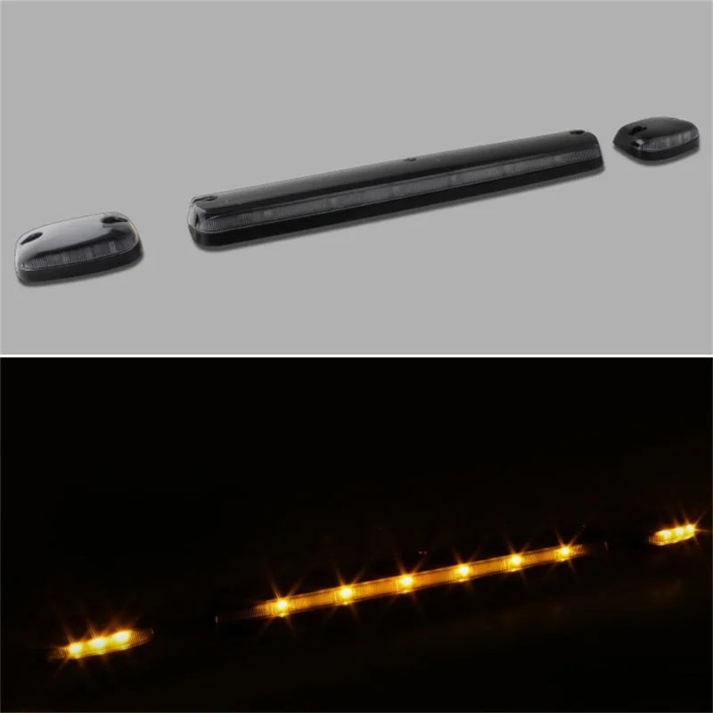 xTune Chevy Silverado 07-13 Amber LED Cab Roof Lights Clear ACC-LED-CS07-CR-C - Side View