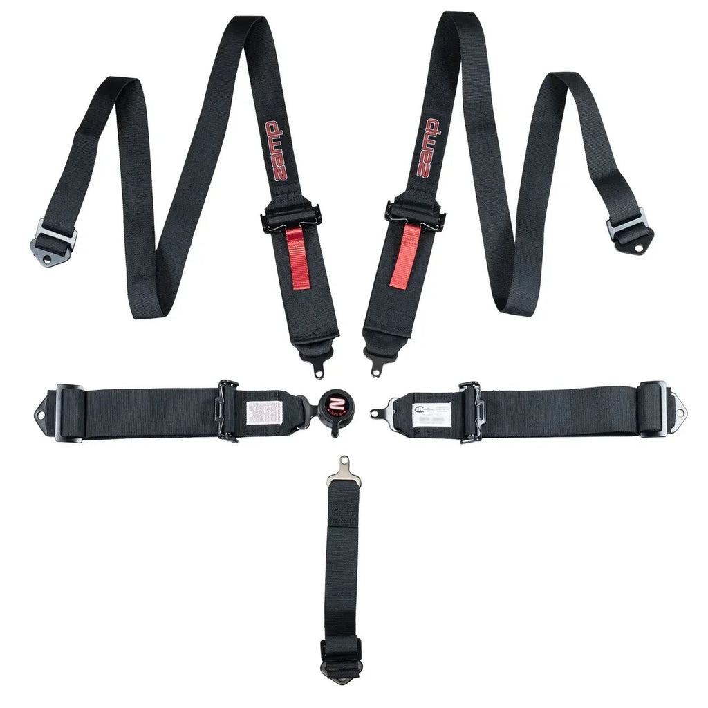 zamp Harness 5PT Black Cam L 2 In Shoulder SFI 16.1 HARN07S003