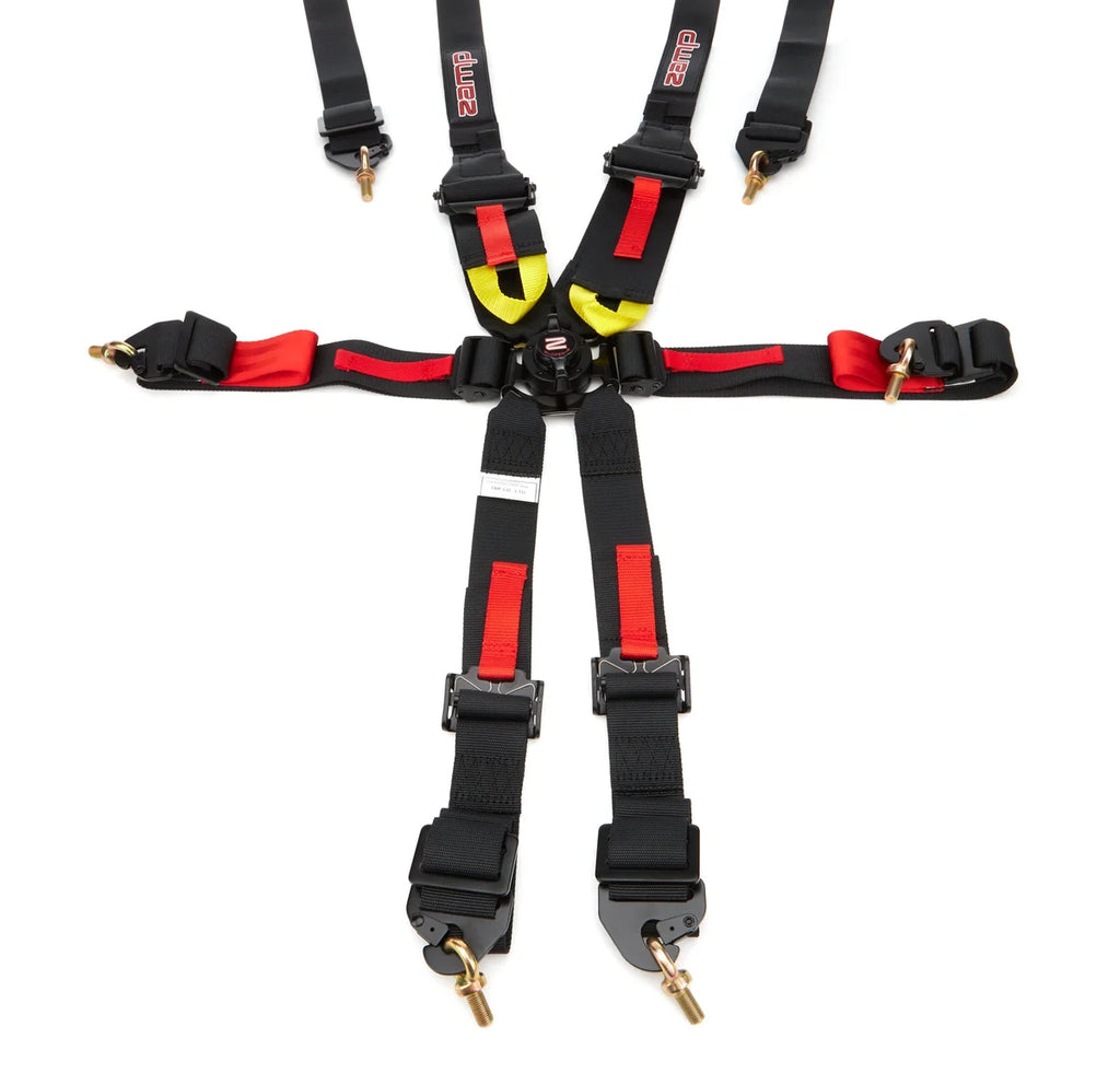 zamp Harness 6pt Black Cam L 3in/2in Shoulder FIA HARN03F003