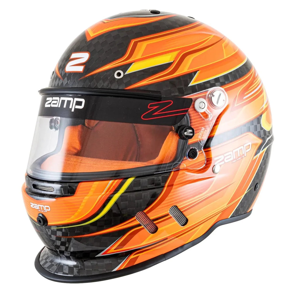 zamp Helmet RZ-67D Small Carbon Flo Org/Yl SA2025 H781C30S
