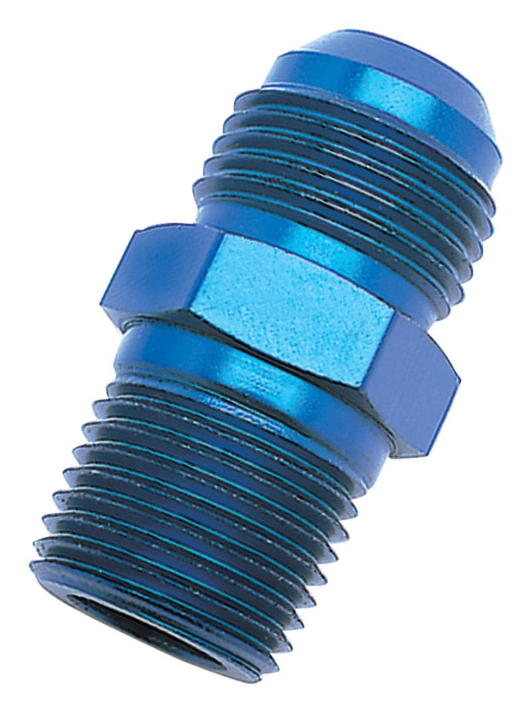 Russell Performance -8 AN to 1/4in NPT Straight Flare to Pipe (Blue)