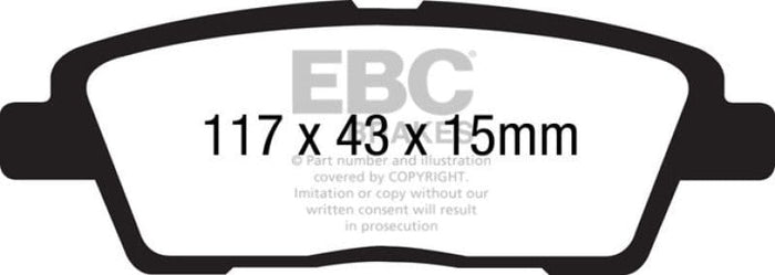 EBC 10-11 Hyundai Genesis 3.8 Redstuff Rear Brake Pads