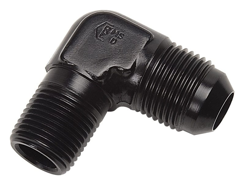 Russell Performance -6 AN to 1/8in NPT 90 Degree Flare to Pipe Adapter (Black)