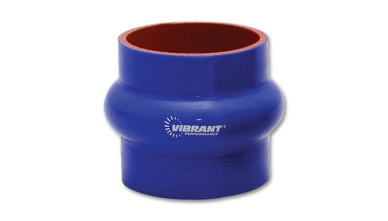 Vibrant 4 Ply Reinforced Silicone Hump Hose Connector - 4in I.D. x 3in long (BLUE)