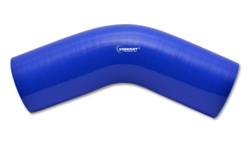 Vibrant 4 Ply Reinforced Silicone Elbow Connector - 1.5in I.D. - 45 deg. Elbow (BLUE)
